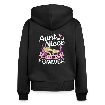 Tante et nièce meilleurs amis pour toujours - Sweat à capuche zippé Premium bio Femme - noir - Dos - Julia (174cm)