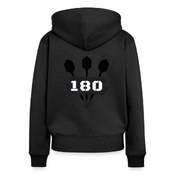 Fléchettes - Sweat à capuche zippé Premium bio Femme - noir - Dos - Julia (174cm)