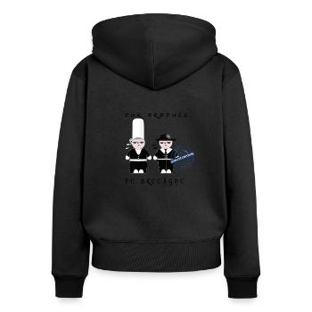 PUR PRODUIT DE BRETAGNE - Sweat à capuche zippé Premium bio Femme - noir - Dos - Julia (174cm)