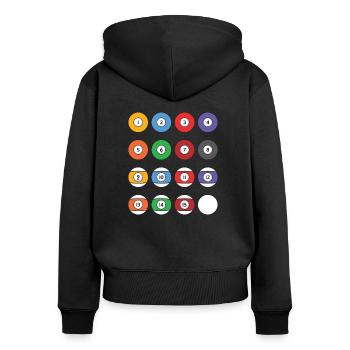 Cool billiards pool snooker player gift - Women's Premium Organic Zip Hoodie - black - Back - Julia (174cm)