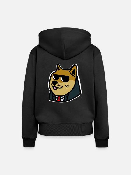 Business-Doge - Frauen Premium Bio Zip Hoodie - Schwarz