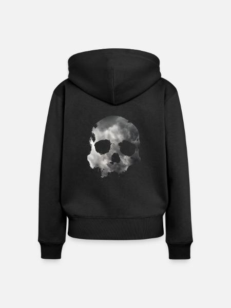 Schädel - Frauen Premium Bio Zip Hoodie - Schwarz