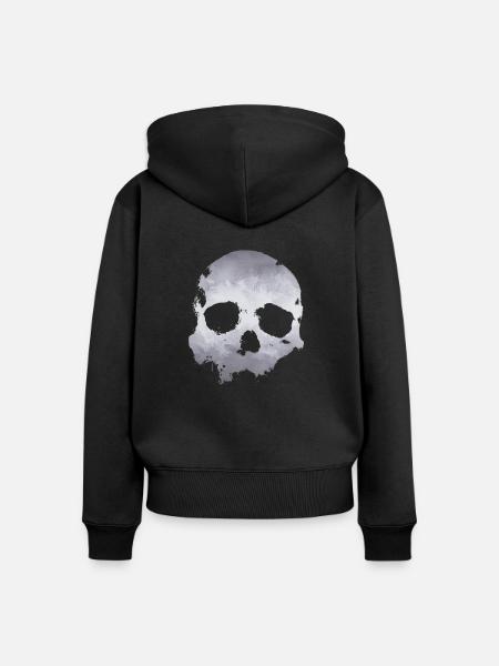 Schädel - Frauen Premium Bio Zip Hoodie - Schwarz