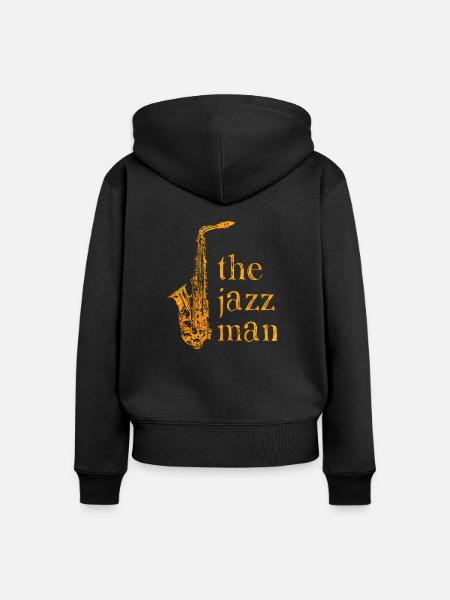 The Jazz Man - Frauen Premium Bio Zip Hoodie - Schwarz