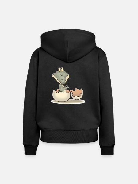 Aligator - Frauen Premium Bio Zip Hoodie - Schwarz