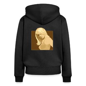 blond blonde Frauen sexy girl Pin-up - Frauen Premium Bio Zip Hoodie - Schwarz - Hinten - Julia (174cm)