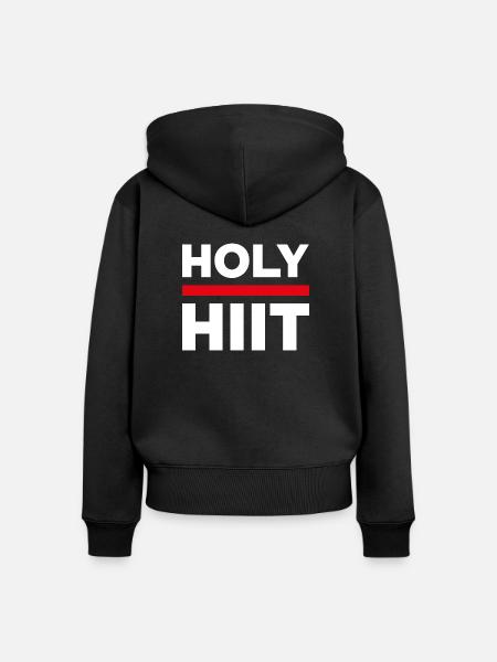 Holy HIIT - Frauen Premium Bio Zip Hoodie - Schwarz