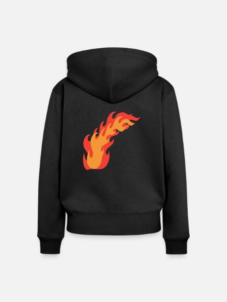 Flammen Feuer - Frauen Premium Bio Zip Hoodie - Schwarz
