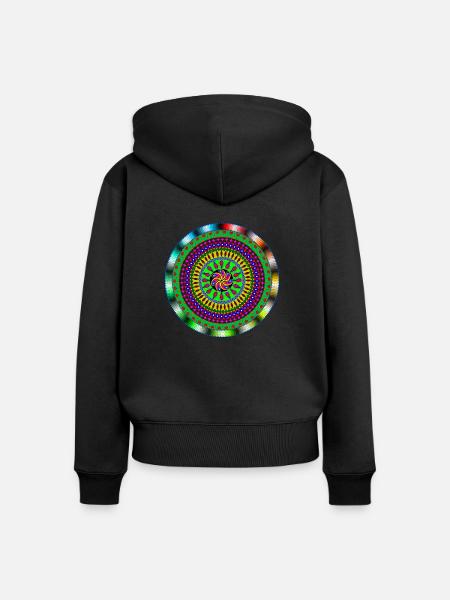 Mandala - Frauen Premium Bio Zip Hoodie - Schwarz