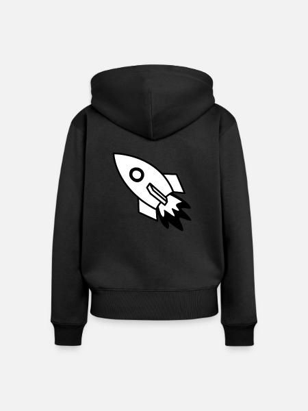 Rakete - Frauen Premium Bio Zip Hoodie - Schwarz