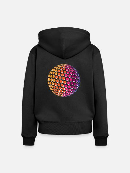 Dotted Rainbow Sphere - Frauen Premium Bio Zip Hoodie - Schwarz