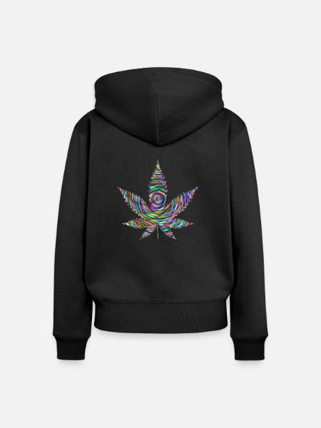 Regenbogen-Unkraut - Frauen Premium Bio Zip Hoodie - Schwarz