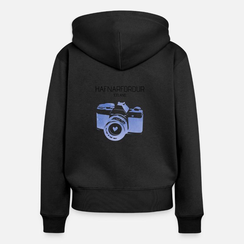 Hafnarfjordur, Islande - Sweat à capuche zippé Premium bio Femme - noir