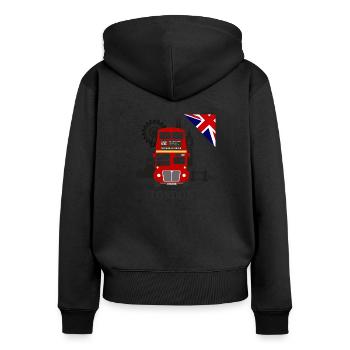 England, London, sightseeing, - Frauen Premium Bio Zip Hoodie - Schwarz - Hinten - Julia (174cm)