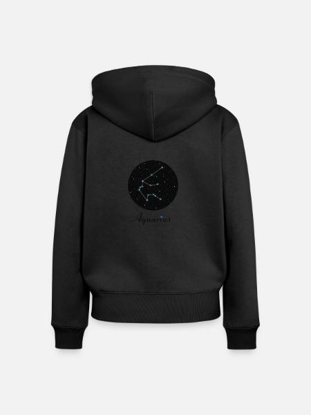 Aquarius Wassermann - Frauen Premium Bio Zip Hoodie - Schwarz