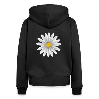 White Daisy Top Down - Women's Premium Organic Zip Hoodie - black - Back - Julia (174cm)