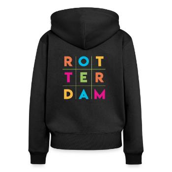 Rotterdam - Netherlands - Holland - Randstad - Women's Premium Organic Zip Hoodie - black - Back - Julia (174cm)