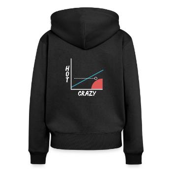 Crazy Hot Skala - Grafik - Graph - Barny - Frauen Premium Bio Zip Hoodie - Schwarz - Hinten - Julia (174cm)