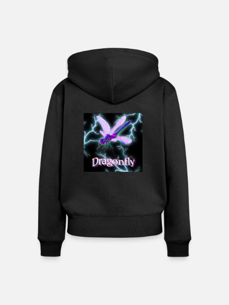 Trippy Dragonfly - Travis Scott Style - Frauen Premium Bio Zip Hoodie - Schwarz