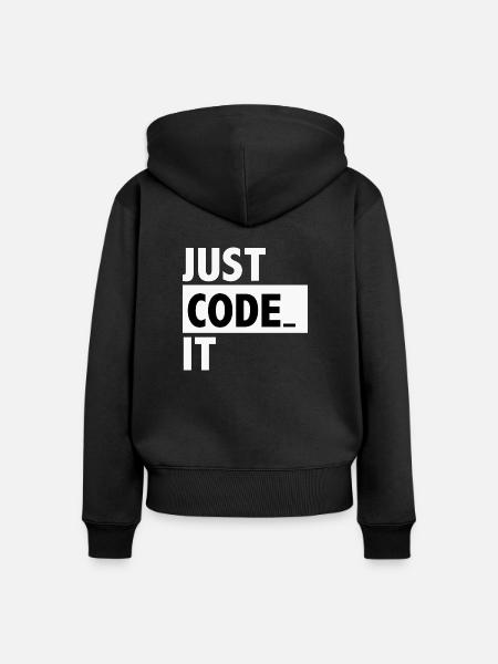 codieren es nur - Frauen Premium Bio Zip Hoodie - Schwarz