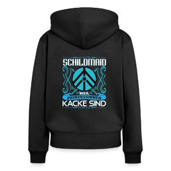 Schildmaid Walküre Lagertha Germanen Kriegerin - Frauen Premium Bio Zip Hoodie - Schwarz - Hinten - Julia (174cm)
