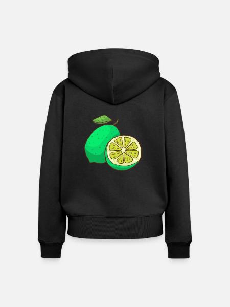 Limetten Limonen - Frauen Premium Bio Zip Hoodie - Schwarz