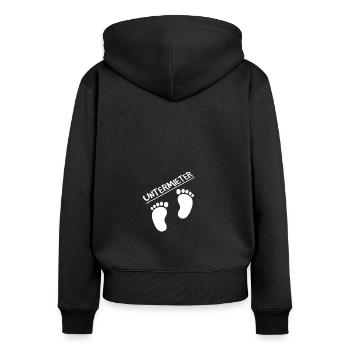Schwanger Schwangerschaft - Frauen Premium Bio Zip Hoodie - Schwarz - Hinten - Julia (174cm)