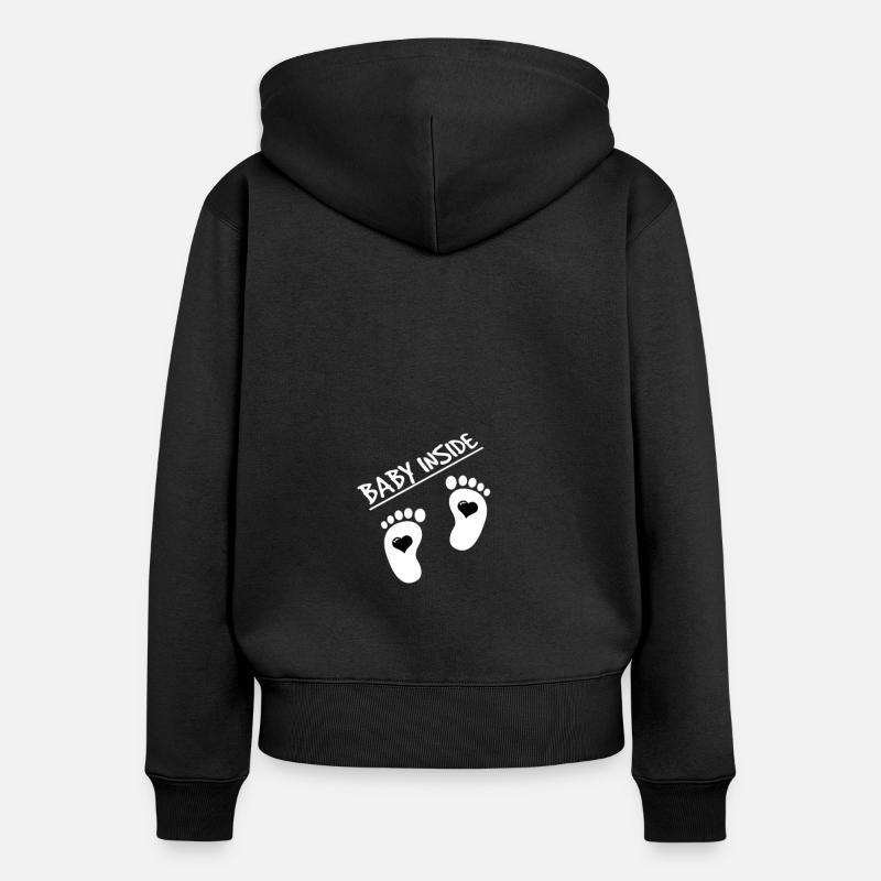 grossesse - Sweat à capuche zippé Premium bio Femme - noir