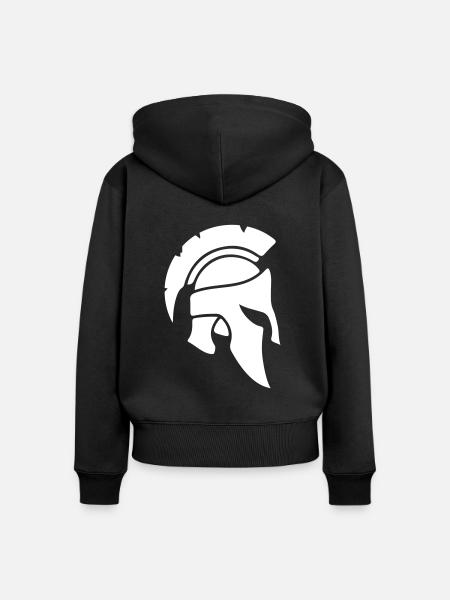 spartaner helm - Frauen Premium Bio Zip Hoodie - Schwarz