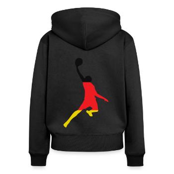 Basketball Win Germany - Women's Premium Organic Zip Hoodie - black - Back - Julia (174cm)