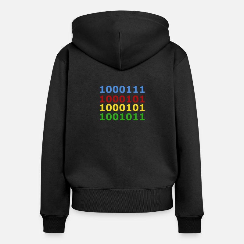 Geek - Sweat à capuche zippé Premium bio Femme - noir