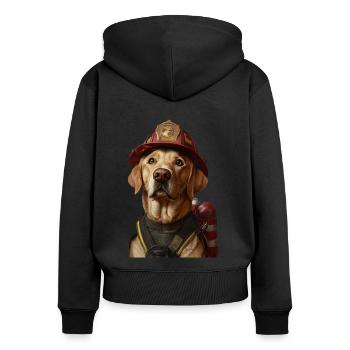 Labrador Retriever - Frauen Premium Bio Zip Hoodie - Schwarz - Hinten - Julia (174cm)
