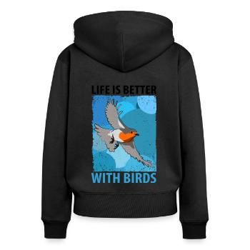 Bird Watching Birds Watching Birding Bird - Women's Premium Organic Zip Hoodie - black - Back - Julia (174cm)