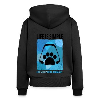 Tierarzt Haustier Tierpfleger Tierarzthelfer - Frauen Premium Bio Zip Hoodie - Schwarz - Hinten - Julia (174cm)