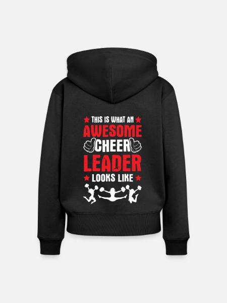 cheerleading awesome - Frauen Premium Bio Zip Hoodie - Schwarz