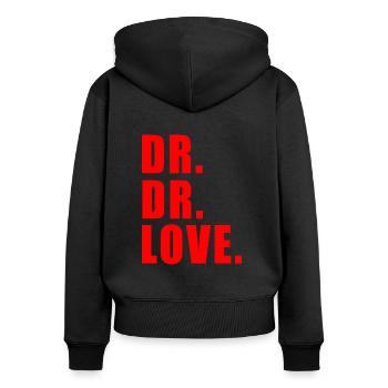 DR DR LOVE GIFT FUCKBOY LOVER REALITY TV COUPLE - Women's Premium Organic Zip Hoodie - black - Back - Julia (174cm)
