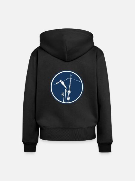 Chamonix Aiguille du Midi Mont blanc leewarddesign - Sweat à capuche zippé Premium bio Femme - noir
