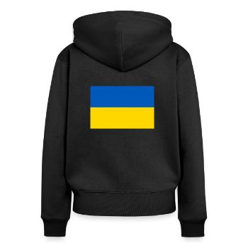 Flag of Ukraine - Women's Premium Organic Zip Hoodie - black - Back - Julia (174cm)