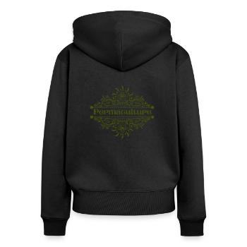 Permaculture - Women's Premium Organic Zip Hoodie - black - Back - Julia (174cm)