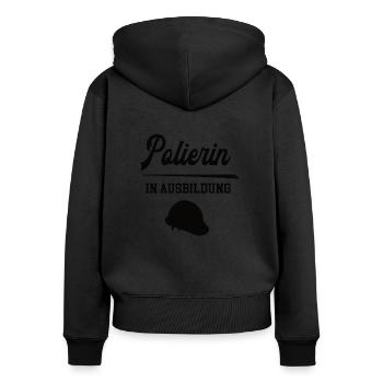 Polierin Ausbildung Bauleitung Baustelle Bauherrin - Frauen Premium Bio Zip Hoodie - Schwarz - Hinten - Julia (174cm)