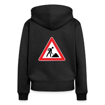 Road sign driving license working build - Women's Premium Organic Zip Hoodie - black - Back - Julia (174cm)