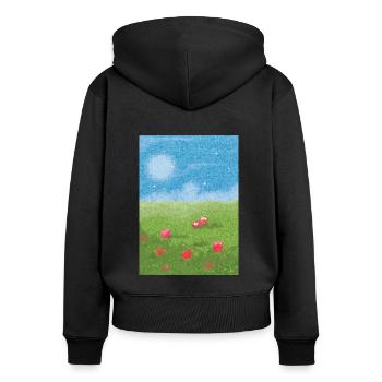 Ethereal Impressionist Landscape - Women's Premium Organic Zip Hoodie - black - Back - Julia (174cm)
