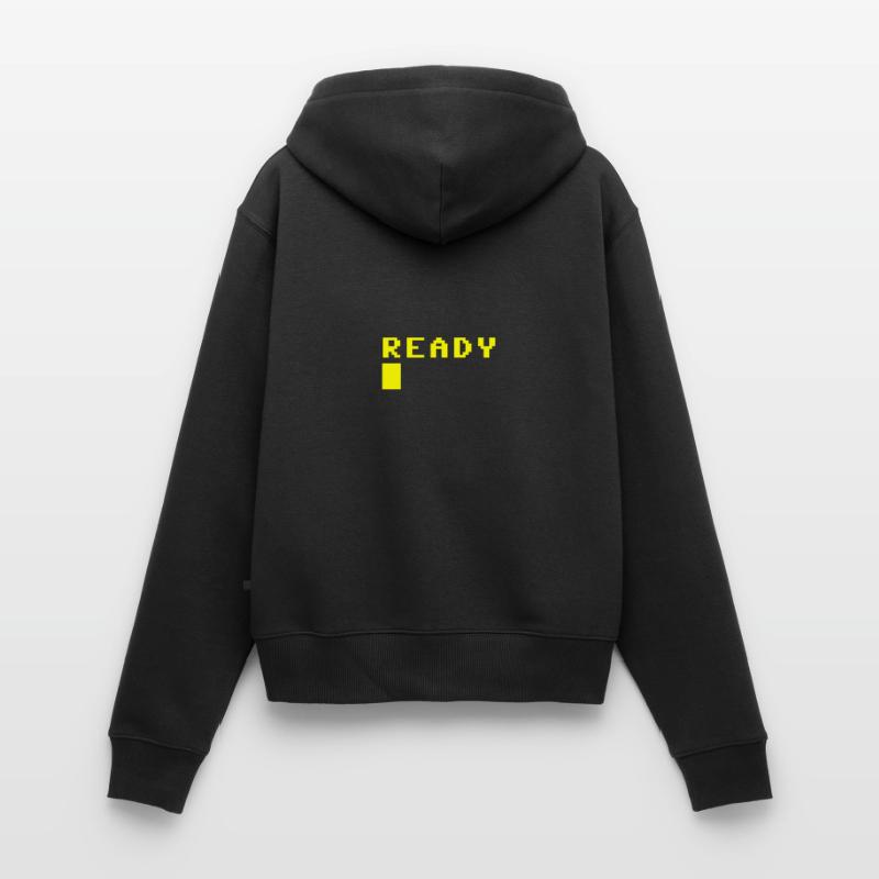 Ready Computer Bildschirm Screen Bereit Error Frauen Premium Bio Zip Hoodie