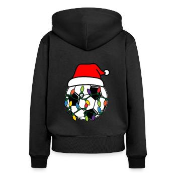 Fußball Weihnachten 2022 Weltmeisterschaft - Frauen Premium Bio Zip Hoodie - Schwarz - Hinten - Julia (174cm)