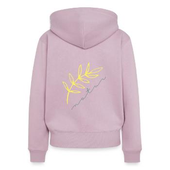 Ressentez la nature - Sweat à capuche zippé Premium bio Femme - rose poudré - Dos - Julia (174cm)