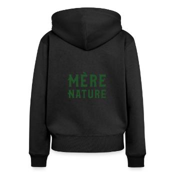 MÈRE NATURE ! - Sweat à capuche zippé Premium bio Femme - noir - Dos - Julia (174cm)