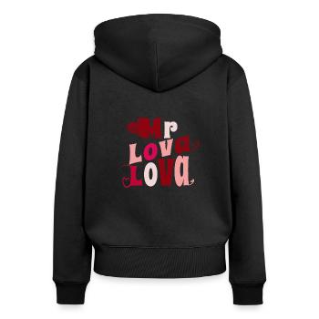 Mr Lova Lova - Sweat à capuche zippé Premium bio Femme - noir - Dos - Julia (174cm)