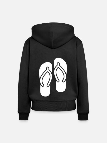 Badelatschen icon - Frauen Premium Bio Zip Hoodie - Schwarz