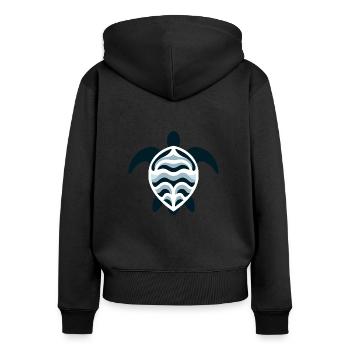Sea turtle - Women's Premium Organic Zip Hoodie - black - Back - Julia (174cm)
