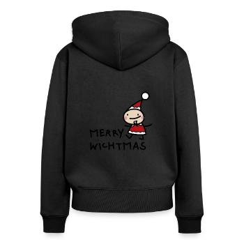 Little Santa Claus Wicht - Women's Premium Organic Zip Hoodie - black - Back - Julia (174cm)